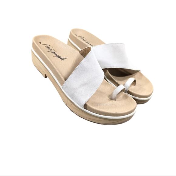 Free People Azure Footbed Platform Slides GUC $178 Size 41 US 10/10.5. S2793 - Picture 3 of 11